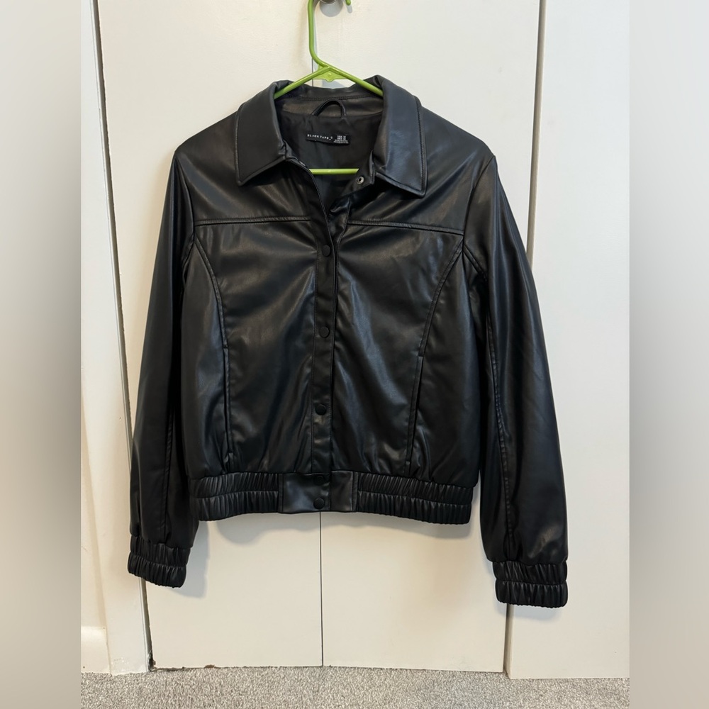 Women's Faux Leather Bomber Jacket